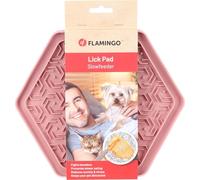Flamingo Tapis à lécher XXL - chien et chats - 24x21cm - Fond anti-dérapant - Peut être utilisé pour aliments humides, pâte à friandises, friandises - Peut être placé au congélateur jusqu'à moins 20°C