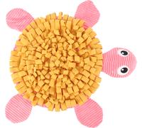 Flamingo - Tapis de Fouille pour Chiot Morgano - Forme Tortue - Idéal pour Chihuahua, Shih Tzu, Beagle et Yorkshire Terrier - Ocre/Rose, 38 x 39 x 6,5 cm