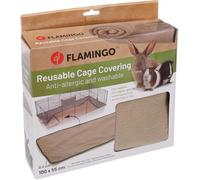 Flamingo Tapis de Cage Lavable pour rongeurs Riley Taupe - 100x55x0,4cm - Absorbe Rapidement l'urine - sans poussière, idéal pour Les Animaux et Les maîtres allergiques