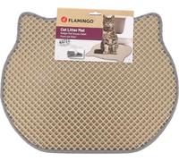 Flamingo - Tapis de Litière Antidérapant pour Chat - Idéal pour Scottish Fold, Siamois, Chartreux et Bengal - 50 x 40 cm, Beige