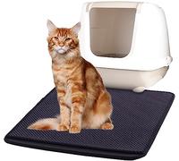 Flamingo Tapis pour bac à litière Matz Noir - 70x60cm - Avec fond imperméable - Facile à nettoyer