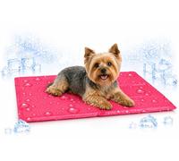 Flamingo Tapis rafraichissant Chat - Fuchsia 50x40 cm - Polyester avec Gel et Mousse - imperméable - Pliable - Facile à Nettoyer - été - Type Tapis rafraichissant Chien