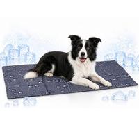 Flamingo Tapis rafraichissant Chien - Gris 90x50 cm - Polyester avec Gel et Mousse - imperméable - Pliable - Facile à Nettoyer - été - Type Tapis rafraichissant Chat