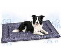 Flamingo Tapis rafraichissant Chien - Tapis rafraichissant Chat - Taille L 91 x 76 x 6cm - Auto-refroidissant Matelas - qualité superieur - Reste Froid Plus Longtemps Lit rafraîchissant Drop Gris