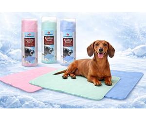 Flamingo Tapis rafraichissant Chien - Serviette rafraîchissante Misty Multicolore - 66x43 cm - Polyester Absorbant - Effet Frais immédiat