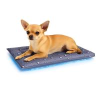 Flamingo Tapis rafraichissant Chien - Tapis rafraichissant Chat - Taille S 66 x 56 x 6cm - Auto-refroidissant Matelas - qualité superieur - Reste Froid Plus Longtemps Lit rafraîchissant Drop Gris