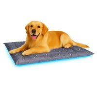 Flamingo Tapis rafraichissant Chien - Tapis rafraichissant Chat - Taille XXL 116 x 76 x 6cm - Auto-refroidissant Matelas - qualité superieur - Reste Froid Plus Longtemps Lit rafraîchissant Drop Gris