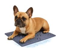 Flamingo Tapis rafraichissant Chat - Tapis rafraichissant Chien - Taille S 50 x 40cm - Pliable et Facile à Ranger - Tapis rafraichissant Chien M Tapis rafraîchissant Drop Gris