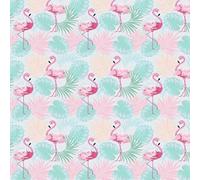 Flamingo Tissu de couture 100 % coton pour enfant Rose turquoise 100 x 160 cm 1 m