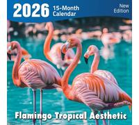 Flamingo Tropical Aesthetic 2026 Calendar: Stylish pink birds in beachy, vibrant vibes