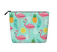 Flamingo Trousse de voyage pour femme en faux chanvre avec fermeture éclair
