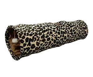 Flamingo Tunnel pour chat - Motif léopard - 90 x 25 cm