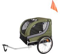 Flamingo Tybalt XL - Remorque de Luxe pour Vélo Vert/Noir - Idéal pour Labrador, Beagle, Bulldog et Border Collie