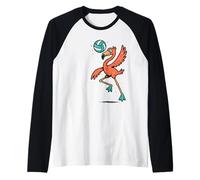 Flamingo Volleyball Joueur Spiking Manche Raglan
