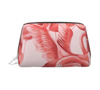 Flamingo1 Trousse de toilette en cuir avec fermeture éclair sur le dessus, Argenté., Taille unique