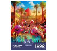 Flamingo1000 Pièces Aquarelle Puzzle Animaux Flamingo pour Adultes De Jeu pour Adultes Parfaitpourla Détente Paysagedes QuatreSaisons 70x50cm/1000pcs