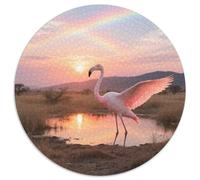 FlamingoPuzzle Rond 1000 Pièces Grande Difficulté Expert Résolution De Problèmes Amélioration Concentrationoiseau Décor Sophistiqué Cadeau 1000pcs (67.5x67.5cm)