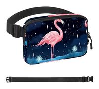 Flamingos on the Grassland-790 Sac banane à bandoulière pour homme et femme, sac banane pour voyage, marche, course, randonnée, cyclisme, multicolore, 4 x 23 x 15 cm, multicolore,