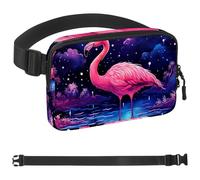 Flamingos on the Lake Surface-807 Sac banane unisexe style : sacs banane tendance, sacs à bandoulière, sport, mince, tendance, pour jogging, randonnée, randonneur, femme, homme, multicolore, 4 x 23 x