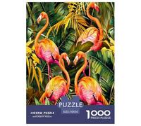 Flamingos Roses Puzzles 1000 Pièces Cadeau Unique Jeu Éduchatif Défi Jouet À De Qualité Supérieure Peinture Art pour Adultes Et Enfants À Partir De 14 Ans 70x50cm/1000pcs