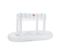 Flamingueo Bar Gonflable Piscine - Bouee Piscine Adulte - 4 sous-Verres - Trois Compartiments - avec Auvent - Bleu - 174 x 85 x 95 cm