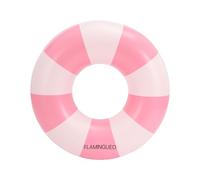 Flamingueo Bouée Gonflable - pour Plage et Piscine - Forme Donut - Design Bicolore - PVC Résistant - Double Valve - 90 x 90 cm - Rose