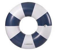 Flamingueo Bouée Gonflable - pour Plage et Piscine - Porte-Boisson - Forme Donut - Design Bicolore - PVC Résistant - Double Valve - Bleu
