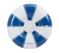 Flamingueo Bouée Gonflable - pour Plage et Piscine - Porte-Boisson - Forme Donut - Design Bicolore - PVC Résistant - Double Valve - Bleu Marine