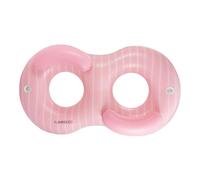 Flamingueo Bouee Piscine Géant - Matelas Piscine - Forme Donut - 2 Porte-Boissons - Double Valve - PVC Résistant - Rose