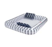 Flamingueo Bouee Piscine - Matelas Piscine - Taille Extra Large - Base en Grille - Deux Porte-Boissons - Deux Oreillers Amovibles - Bleu Marine