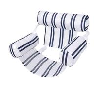 Flamingueo Bouee Piscine, Siège Flottant, Appui-tête et Accoudoir, PVC et Polyester, Design à Rayures, 80 x 90 x 15 cm