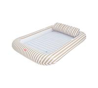 Flamingueo Bouee Piscine - Tanning Pool avec Asperseur - PVC Résistant - Porte-Boisson Inclus - PVC Résistant - Très Grande Taille - Oreiller Amovible - Beige