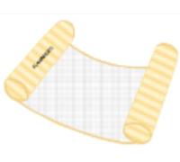 Flamingueo Bouee Piscine - Tapis Flottant - PVC Résistant - Grille en Nylon - Jaune