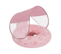 Flamingueo Bouée pour Bébé - avec Parasol et Assise Renforcée - PVC Résistant et Polyester - Double Valve - Rose