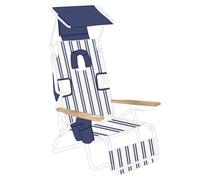 Flamingueo Chaise de Plage, Rembourrage pour Tête et Les Bras, Inclinable 5 Positions, Parasol Réglable UPF 50+, Poignées de Sac, Faciles à Transporter, Repose-Pieds et Accoudoirs, 50 x 69 x 105 cm