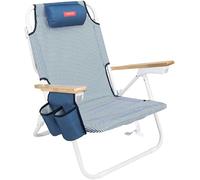 Flamingueo Chaise de Plage, Trou Rembourré Tête et Bras, Inclinable 5 Positions, Repose-Pieds et Accoudoirs Confort, Poignées Sac à Dos Facile Transport, 59 x 62,5 x 77,5 cm