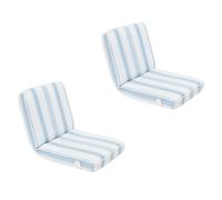 Flamingueo Lot de 2 Chaises de Plage - Pliable - 5 Positions d'Inclinaison - Poignée de Transport Facile - Résistante à l'eau - Tissu Polyester - Bleu