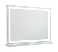 Flamingueo Miroir Coiffeuse - Bande LED - 3 Modes D'Éclairage - Intensité Réglable - Contrôle Tactile - Miroir Maquillage Lumineux - Blanc - 58x12x43cm