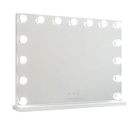 Flamingueo Miroir Coiffeuse - Miroir LED 15 Lumières, Miroir Maquillage Lumineux 3 Modes, Miroir LED Coiffeuse, Miroir Lumineux Maquillage, Blanc