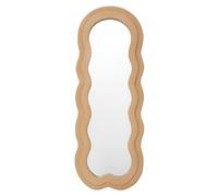 Flamingueo Miroir Mural - Cadre Tissu Teddy - Miroir Vague - Forme Irrégulière - Deco Chambre - Marron - 160 x 60 x 4 cm