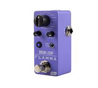 FLAMMA FC01 Looper Pedal Drum Machine 2 en 1 Pédales de guitare Looper 20 minutes de temps de boucle avec 16 rainures de batterie, Tap Tempo, 44,1 kHz/16 bits Mini pédale d'effets pour guitare