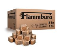 FLAMMBURO 8 kg Allume-feu, XXL Cubes d'allumage en Bois et Cire, Fabricant Allemand, Allume-Barbecue, Allume-cheminée, Allume-poêle, Laine d'allumage - en 1860-3 - Made in Germany (8 kg)
