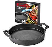 FLAMMBURO BBQ-SYSTEM Poêle Ø 30 cm - Fonte avec revêtement émaillé en porcelaine - Pour tous les plats de poêle au barbecue - Diamètre 30 cm - Compatible avec les fabricants renommés