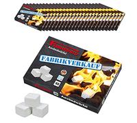 FLAMMBURO Lot de 1152 cubes d'allumage paraffine (24 x 48 cubes) du fabricant allemand, allume-barbecue, allume-cheminée, allume-four, cubes, laine d'allumage, fabriqué en Allemagne - 24 boîtes x 48