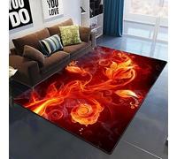 Flamme Abstraite De Plante Florale 3D Imprimé Tapis Rampant pour Enfants Salon Thé Table Tapis Chambre Tapis Tapis De Sol Maison Zone Tapis 60 X 90 Cm - Résistant Aux Taches, Facile À Nettoye -2K4F3C