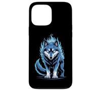 Flamme Bleue Loup Esprit Animal Puissant Coque pour iPhone 13 Pro Max