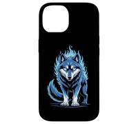 Flamme Bleue Loup Esprit Animal Puissant Coque pour iPhone 14