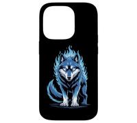 Flamme Bleue Loup Esprit Animal Puissant Coque pour iPhone 14 Pro