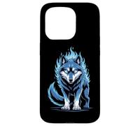 Flamme Bleue Loup Esprit Animal Puissant Coque pour iPhone 15 Pro