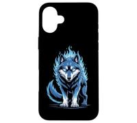 Flamme Bleue Loup Esprit Animal Puissant Coque pour iPhone 16 Plus
